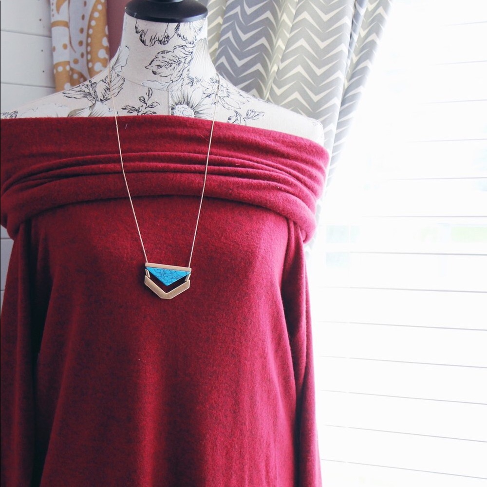 »CLEARANCE-FIRM« Cowl/Off Shoulder Brush Tunic
